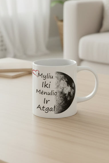 Puodelis "Myliu iki mėnulio ir atgal"